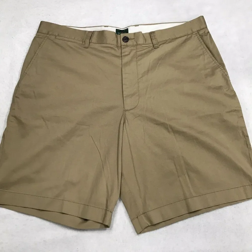 NWT J CREW Oarsman Portsider Shorts Men 36 Khaki Beige Flat Front Chino Beach
